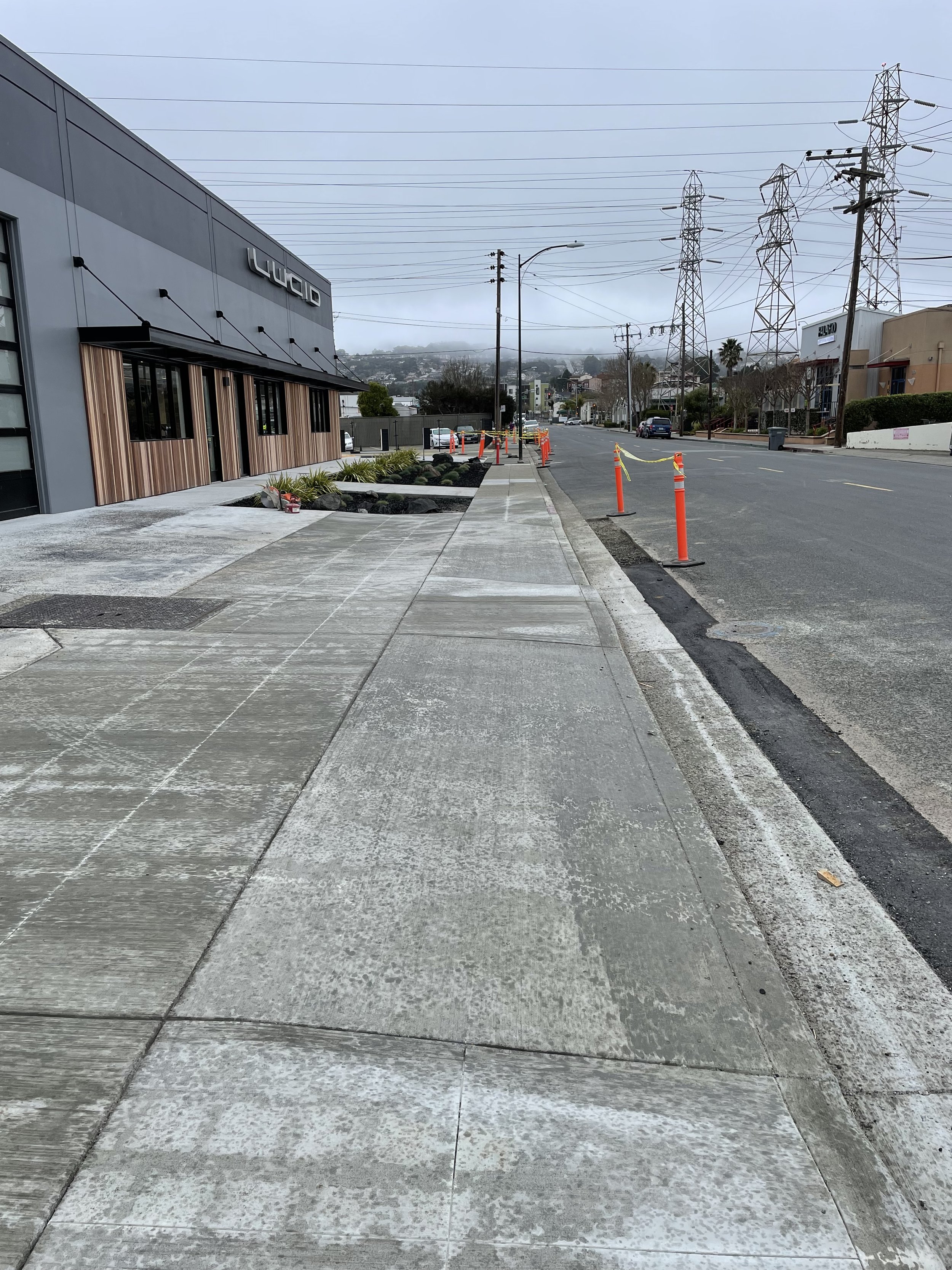 Completed concrete truck court and loading dock approach at an industrial distribution facility